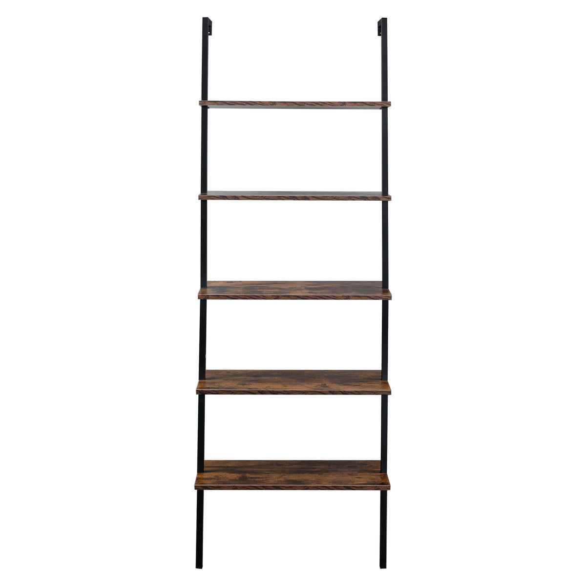 5-Tier Industrial Wall Bookshelf